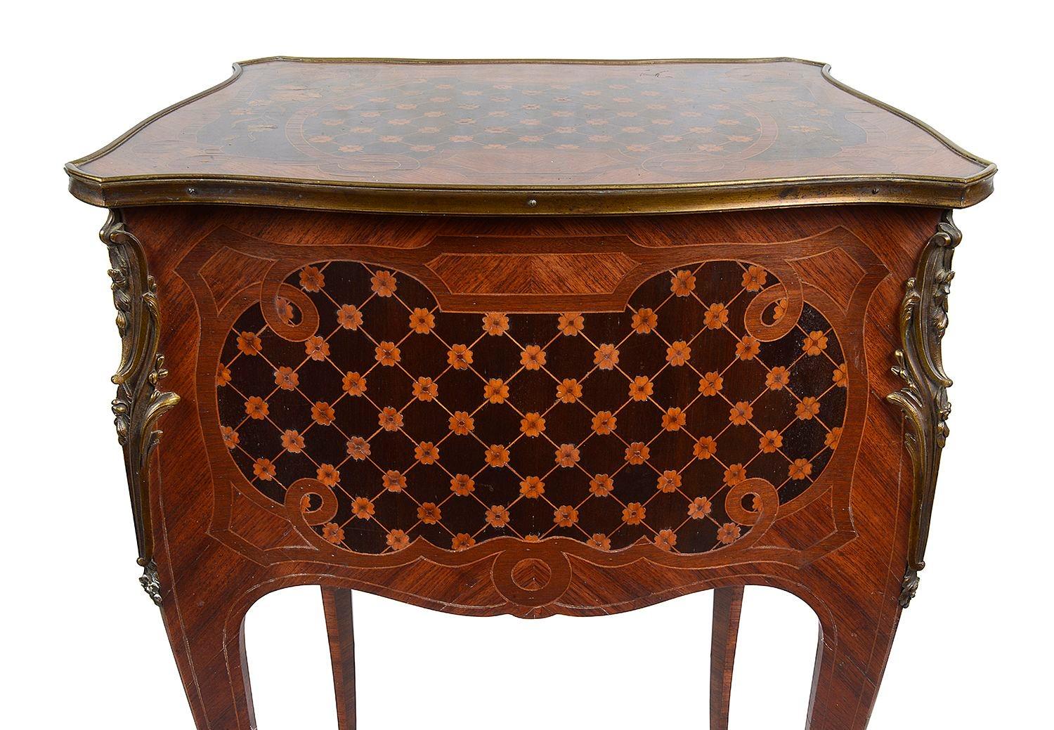 Inlay Paul Somani marquetry side table, circa 1890 For Sale