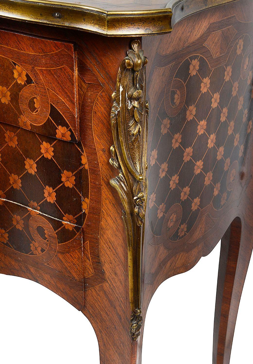 19th Century Paul Somani marquetry side table, circa 1890 For Sale