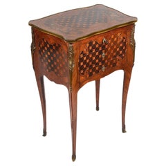 Antique Paul Somani marquetry side table, circa 1890