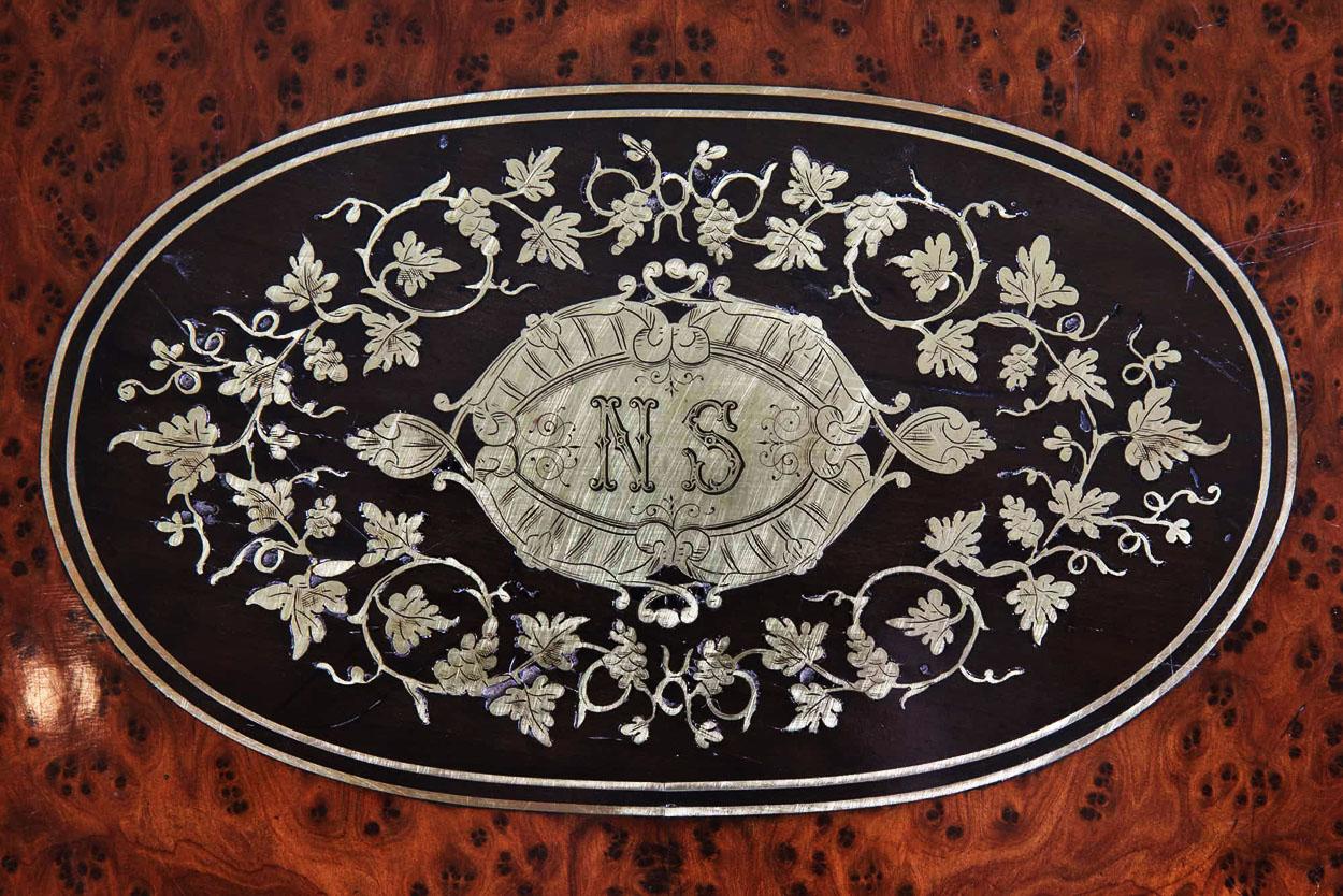 Napoleon III Paul Sormani Exotic Amboyna Work Table For Sale