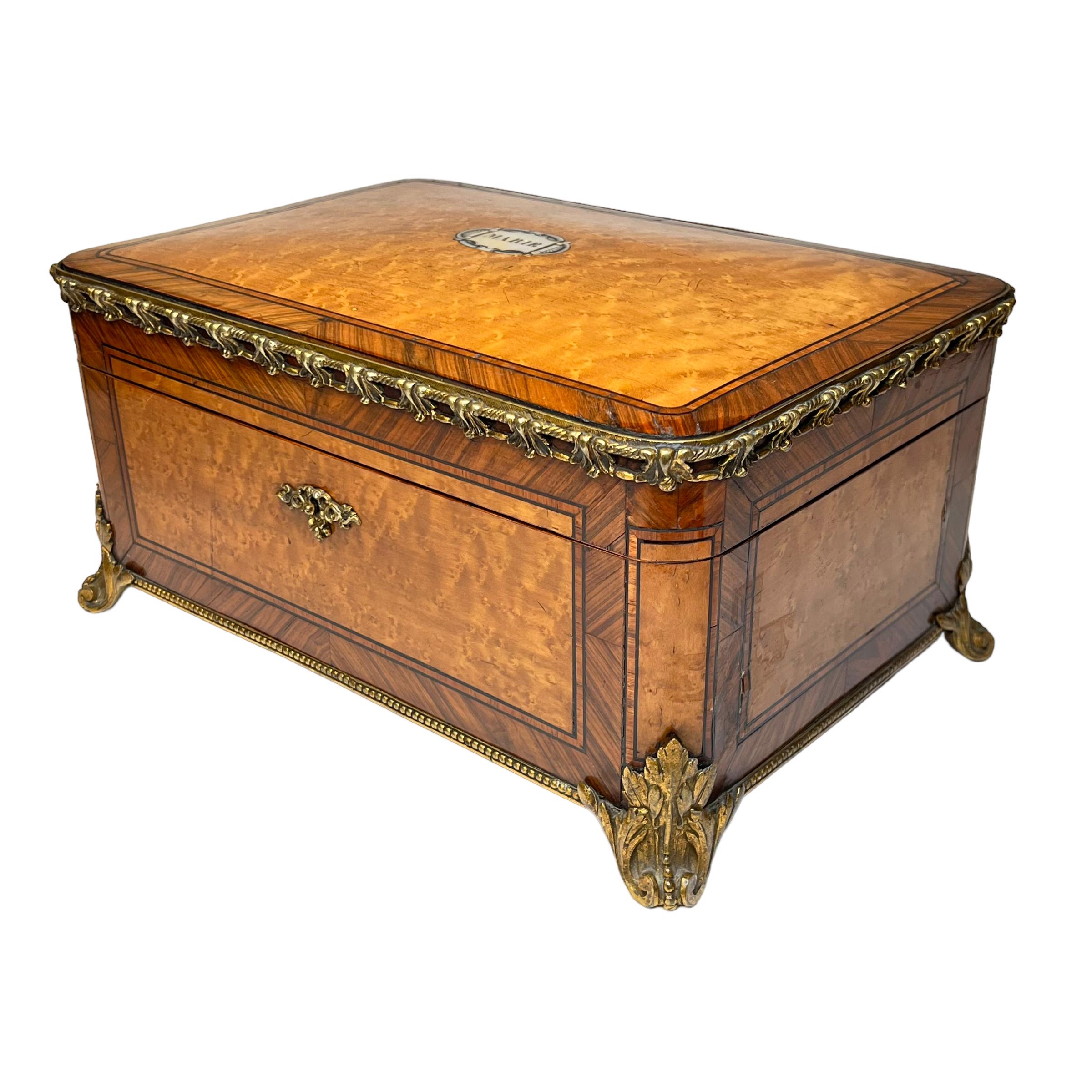 French Paul Sormani Fruitwood Box Dedicated to Marie, Dated 1868 For Sale