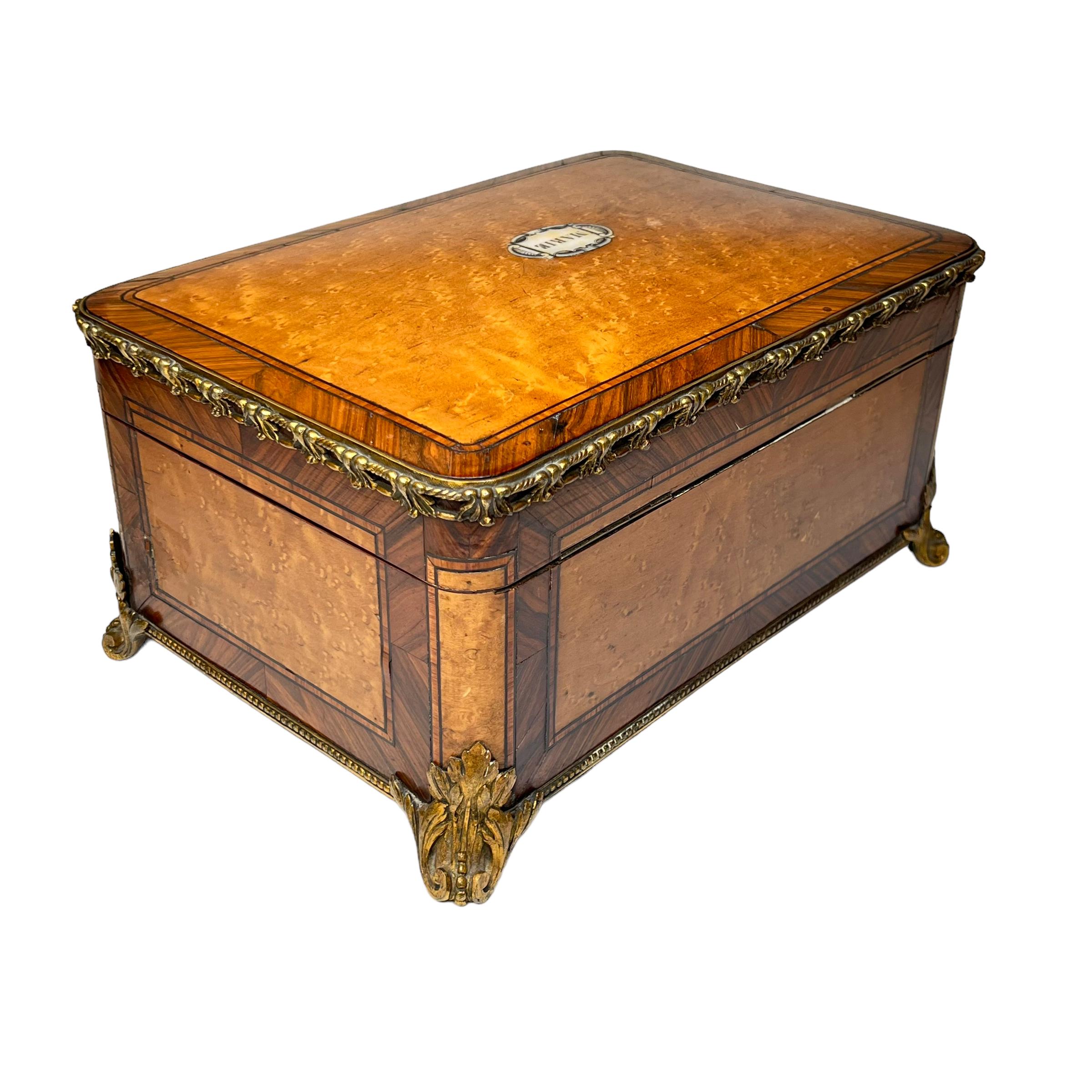 19th Century Paul Sormani Fruitwood Box Dedicated to Marie, Dated 1868 For Sale