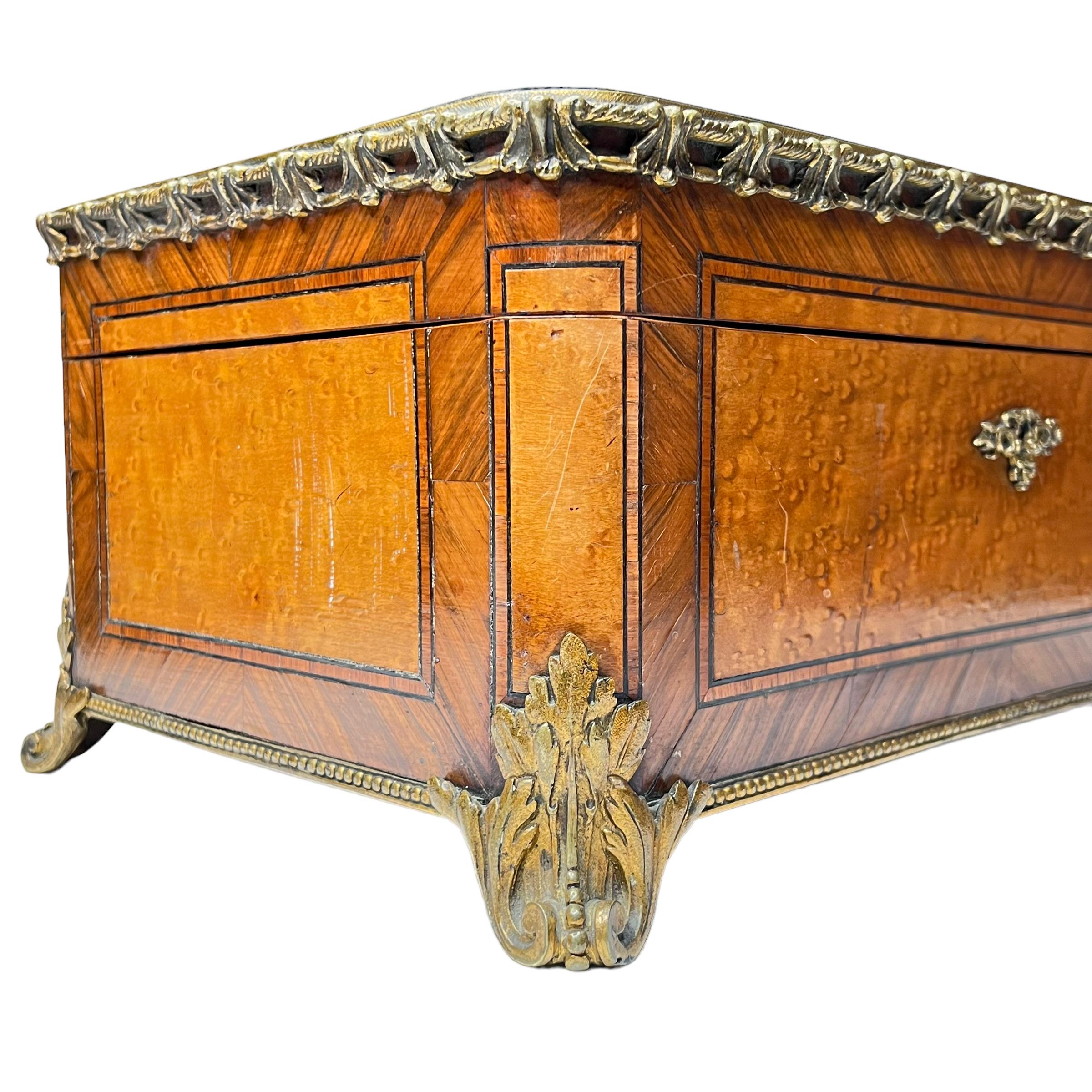 Bronze Paul Sormani Fruitwood Box Dedicated to Marie, Dated 1868 For Sale