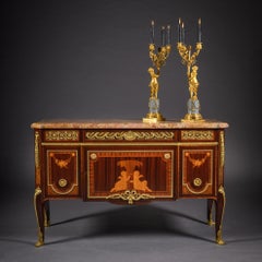 Paul Sormani, Commodo in intarsio montato in bronzo dorato, Parigi, dopo Haupt