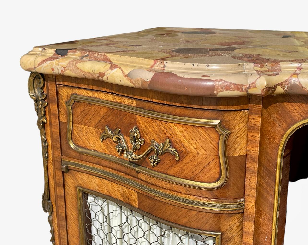 French Paul Sormani - Louis XV Style Marquetry Support Cabinet For Sale