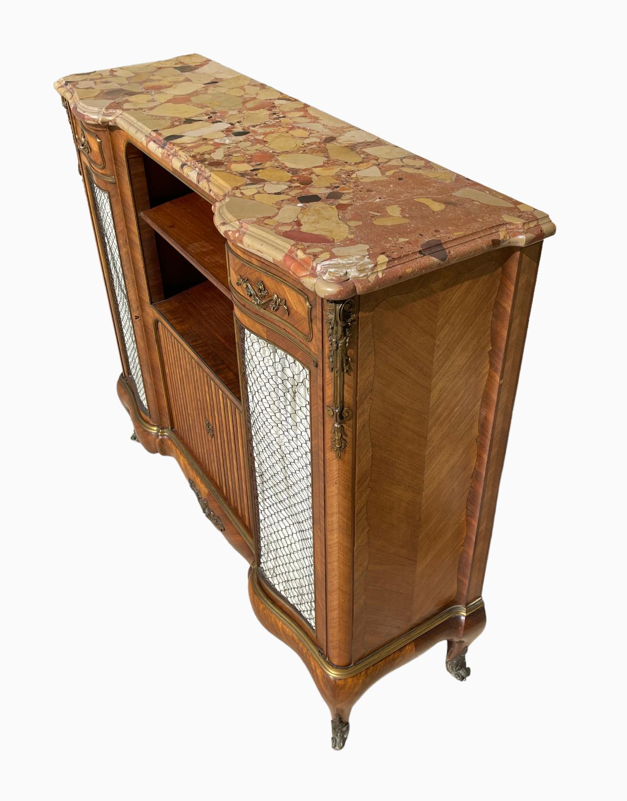 19th Century Paul Sormani - Louis XV Style Marquetry Support Cabinet For Sale