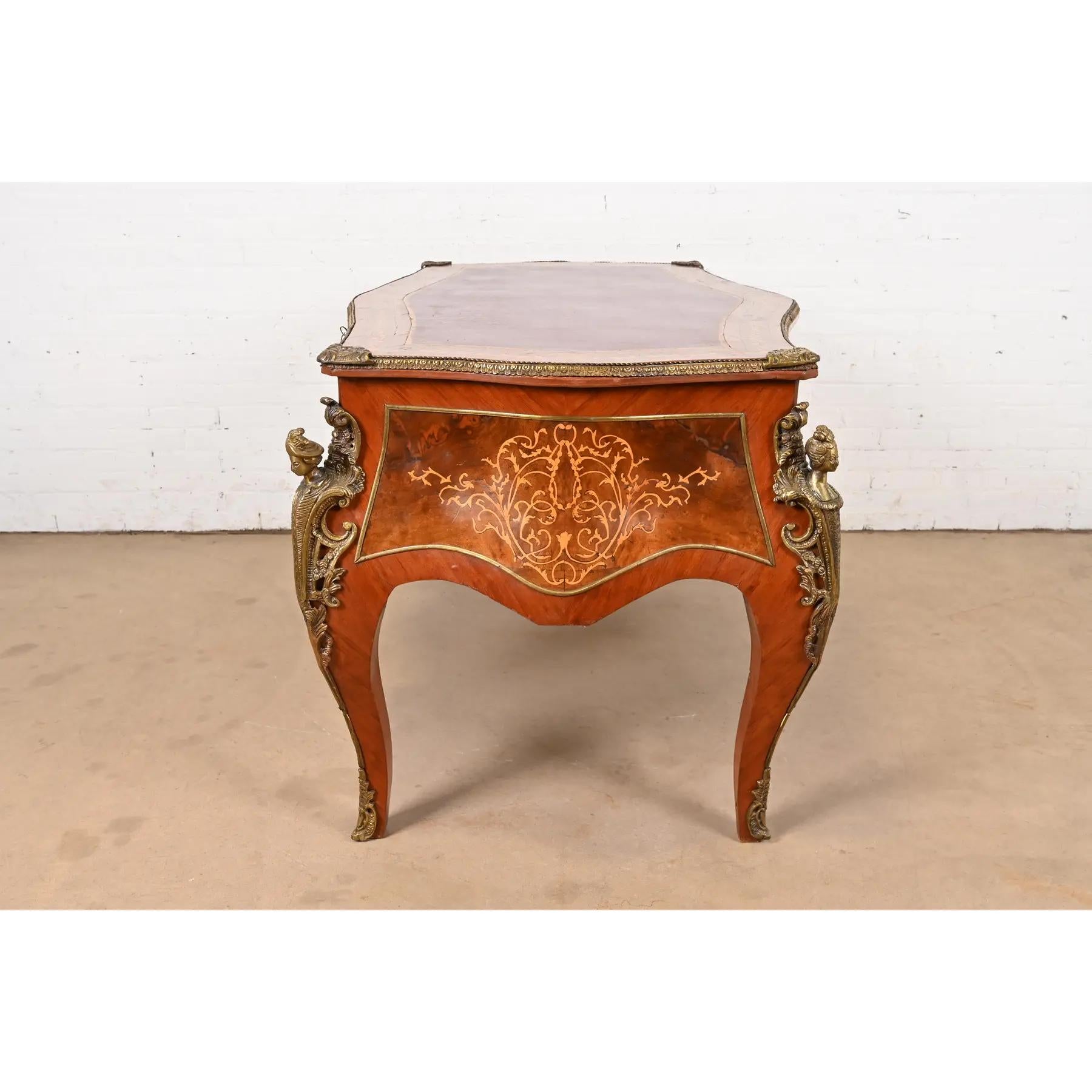 Paul Sormani Stil Antike Französisch Louis XV Kingwood Executive Desk im Angebot 5