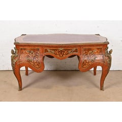 Paul Sormani Style Antique French Louis XV Kingwood Executive Desk