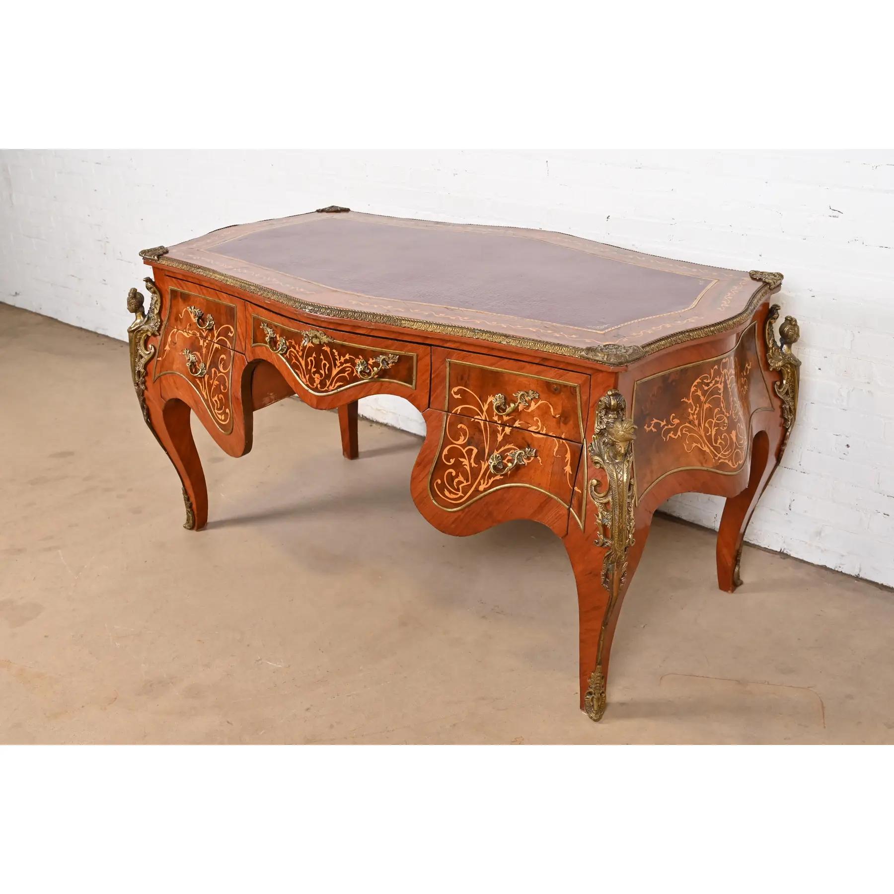 Paul Sormani Stil Antike Französisch Louis XV Kingwood Executive Desk im Zustand „Gut“ im Angebot in South Bend, IN