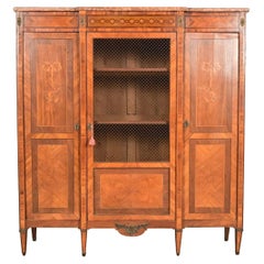 Paul Sormani Style Antique French Regency Louis XVI Kingwood Armoire or Bookcase