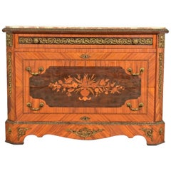 Paul Sormani Style French Regency Louis XVI Kingwood Marble Top Commode