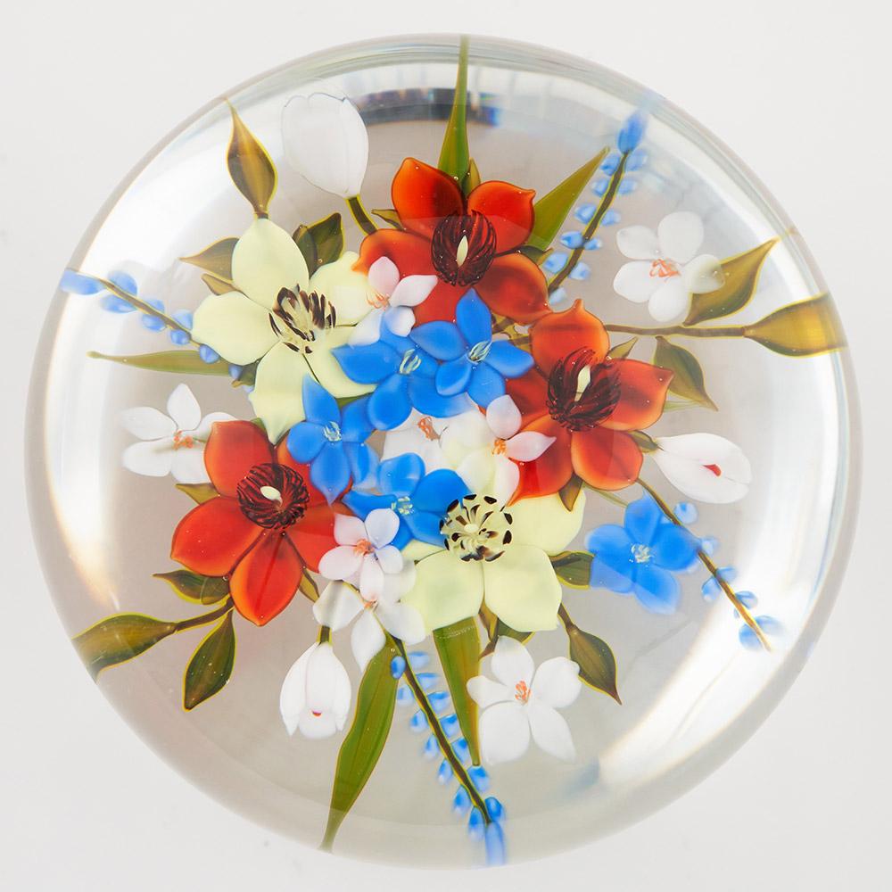 20th Century  Paul Stankard First Bouquet Paperweight 1978 For Sale