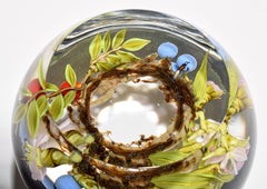 Paul J. Stankard Blueberry & Root People Oblate Paperweight