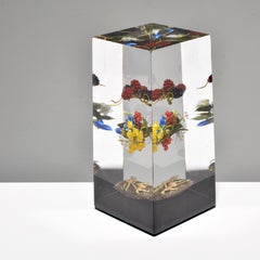 Paul J. Stankard Upright Raspberries, Flowers & Root People Paperweight