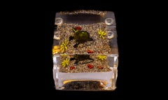 Paul Stankard and Rick Ayotte Signed Hand Blown Glass Experimental Paperweight