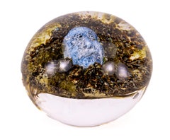 Paul Stankard Experimental Paperweight with Face Signed Hand Blown Glass