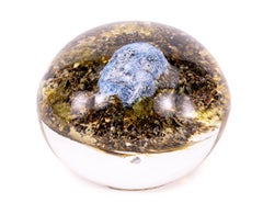 Paul Stankard Experimental Paperweight with Face Signed Hand Blown Glass