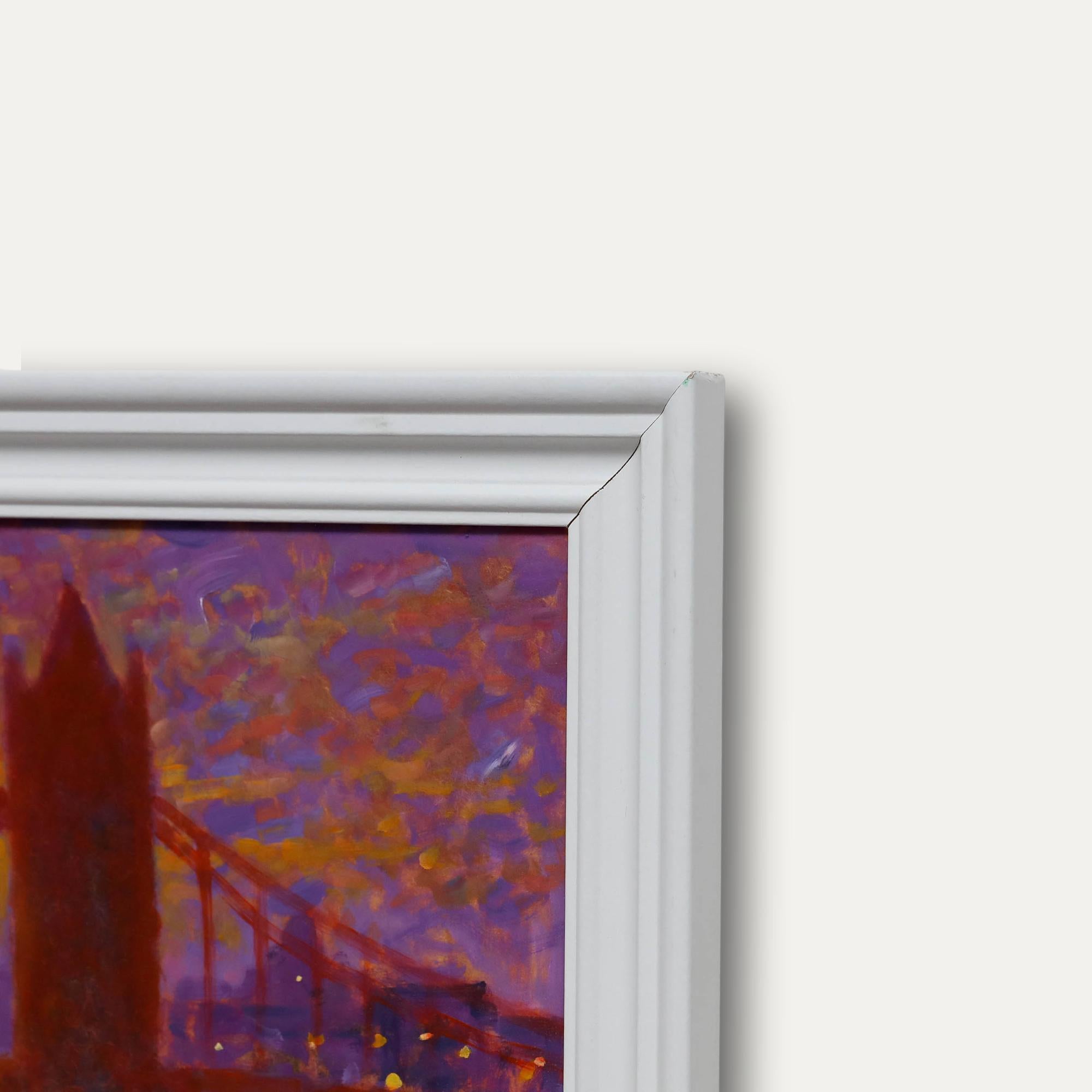 Paul Stephens (geb. 1957) - 20. Jahrhundert Öl, Nebliger Tag an der Tower Bridge im Angebot 3