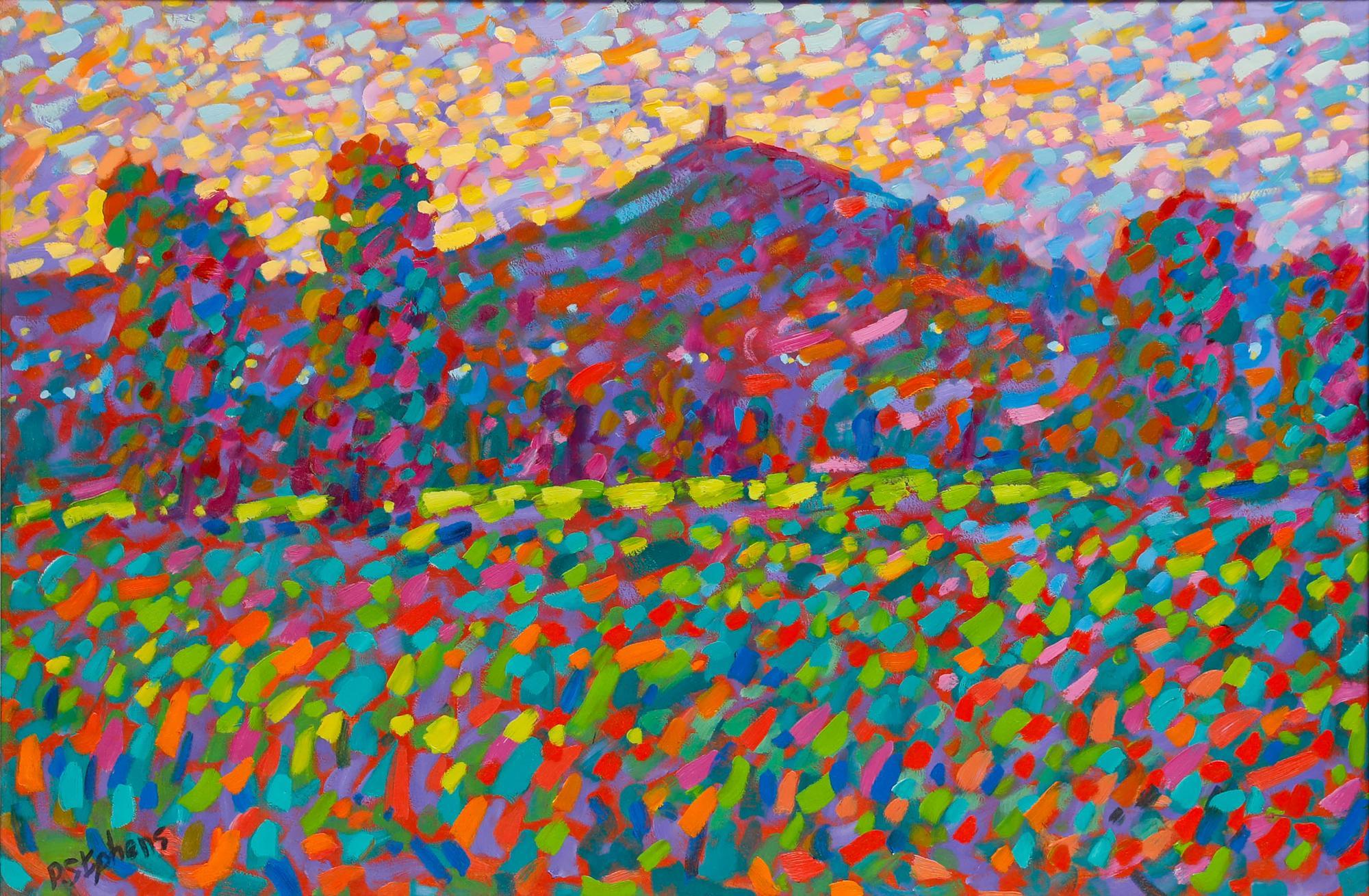 Paul Stephens (b.1957) - Contemporary Oil, Glastonbury Tor Hill For Sale 1