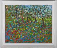 Paul Stephens (b.1957) - Signed Mid 20th Century Oil, Apple Blossom Orchard