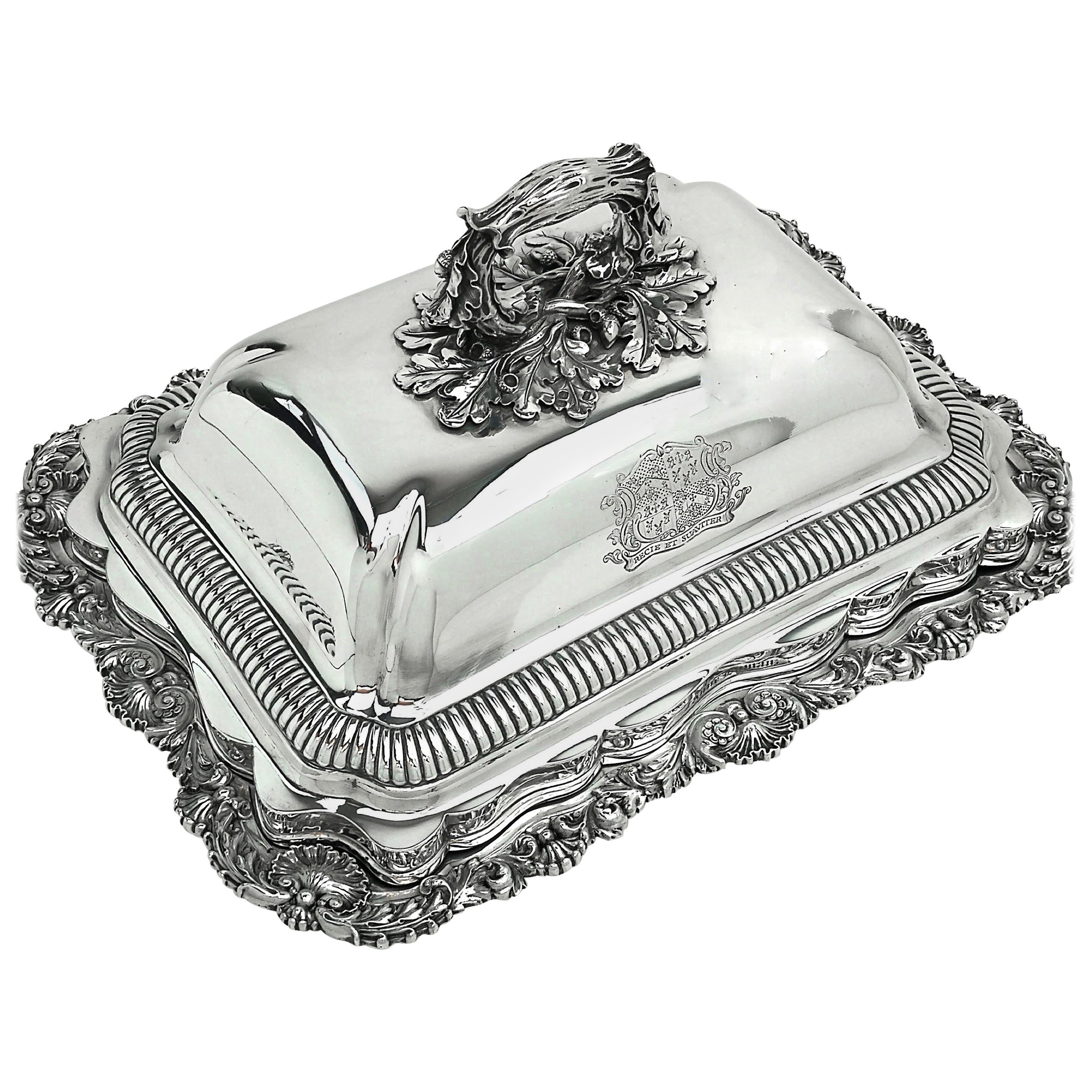 Paul Storr Antique Georgian George III Sterling Silver Entree Dish 1819-1820 