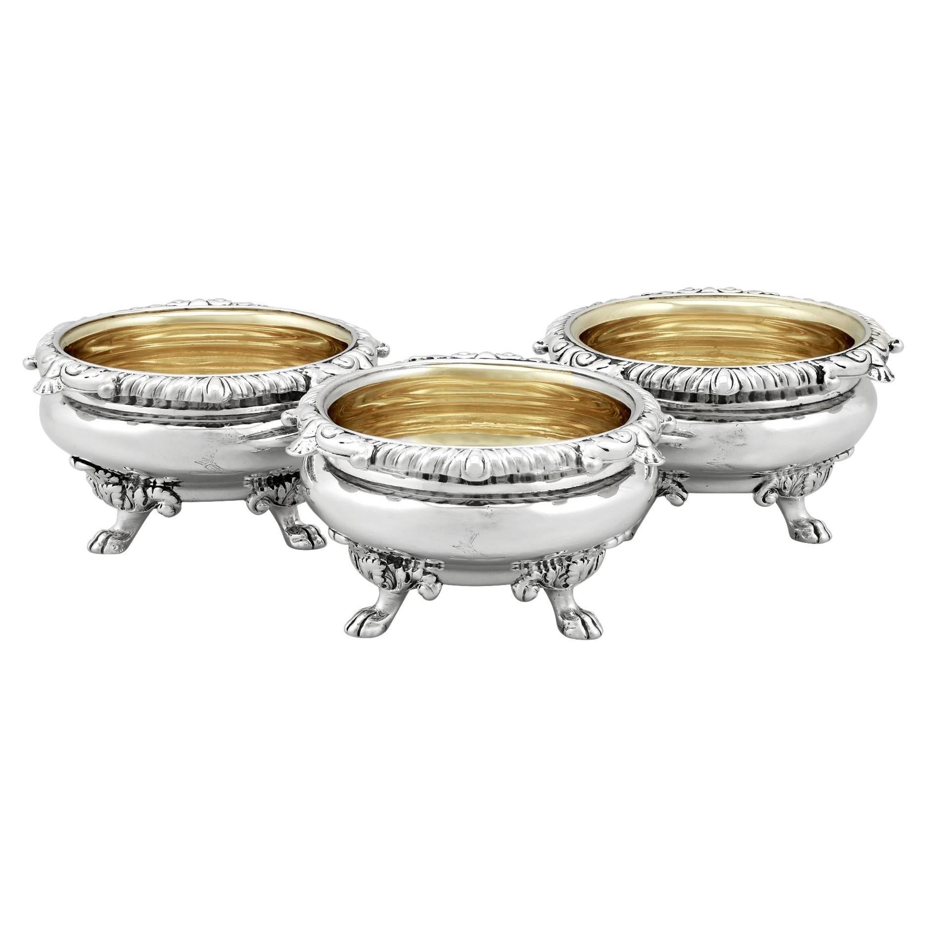 Paul Storr Sales antiguas georgianas de plata de ley