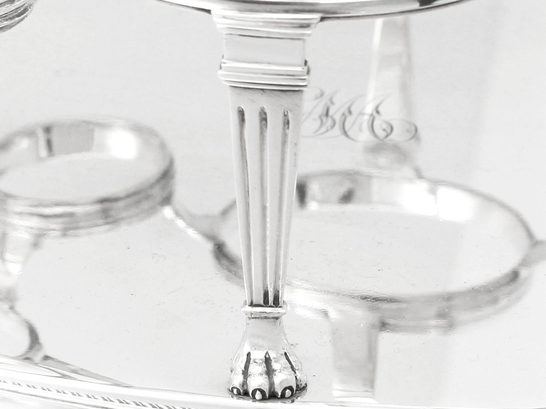 Antikes Krügeservice aus Sterlingsilber und geschliffenem Glas von Paul Storr  im Angebot 10