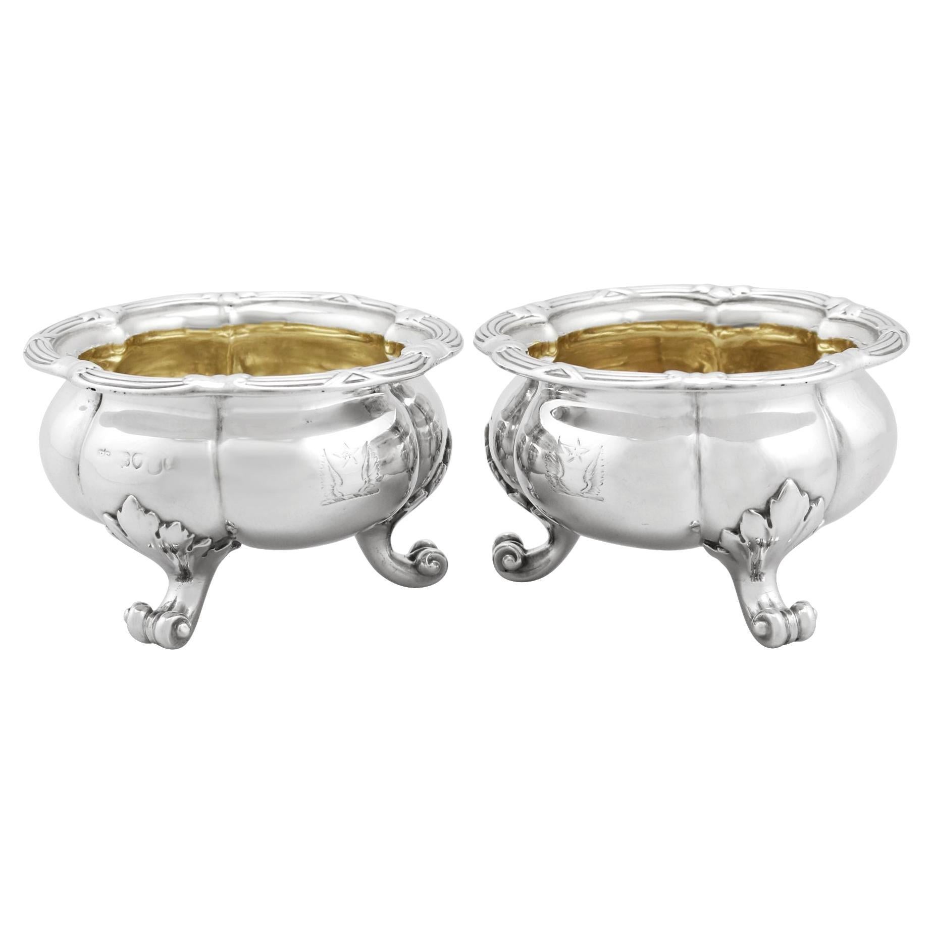Paul Storr Antique Victorian Sterling Silver Salts, Circa 1840 For Sale