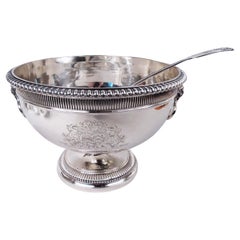 Paul Storr English Georgian Neoclassical Punchbowl & Ladle