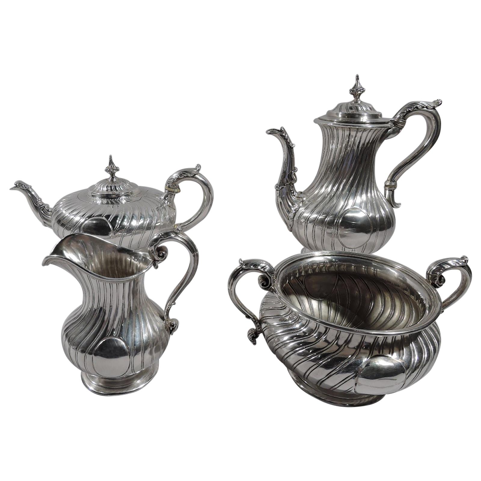 Paul Storr English Regency Sterling Silver Coffee and Tea Set