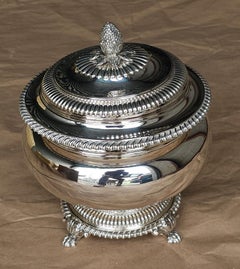 Paul Storr English Sterling Silver Covered Soup Tureen On Stand, London 1823