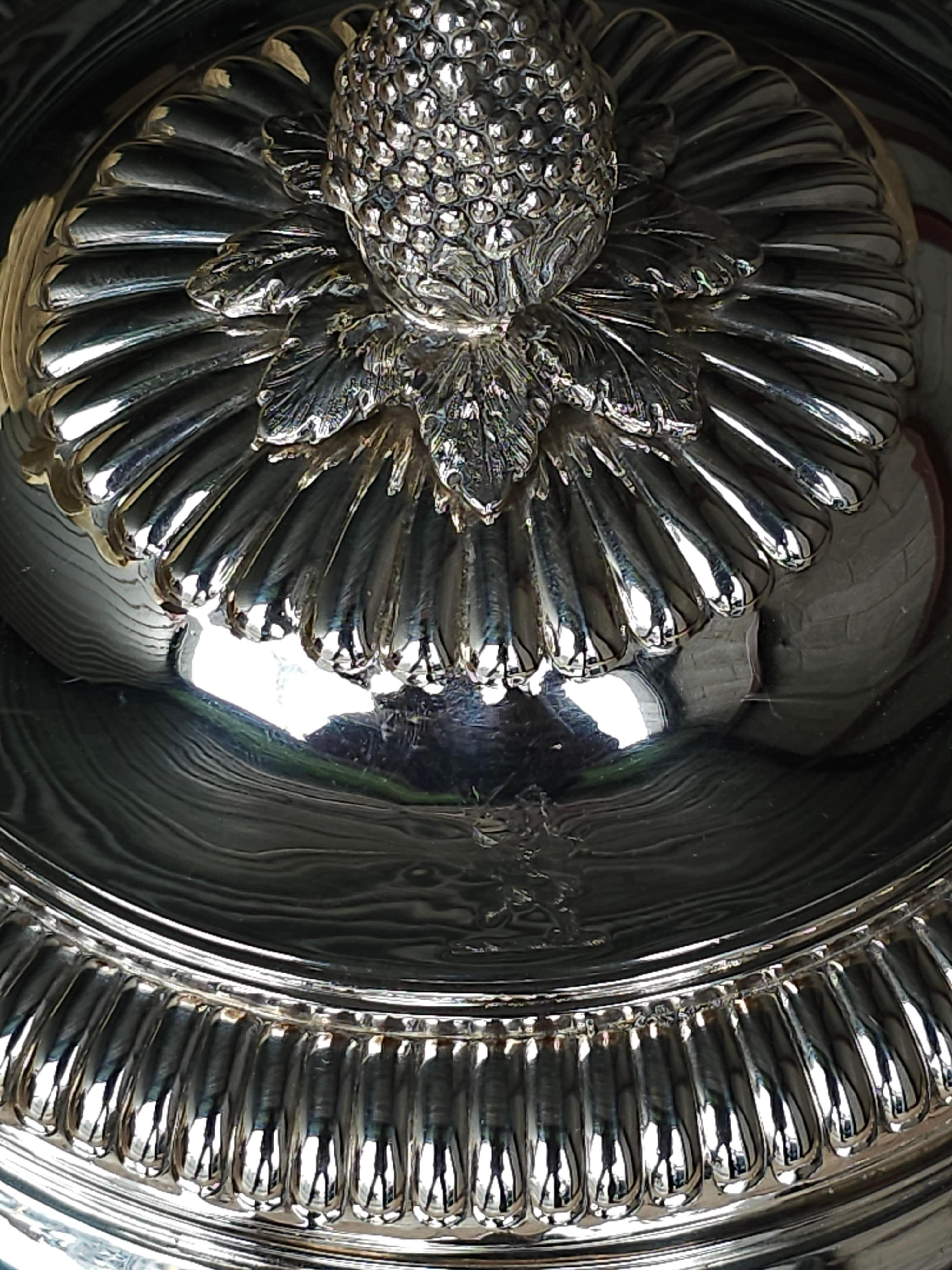 Paul Storr Sopera inglesa de plata de ley con tapa y soporte, Londres 1823 en venta 1
