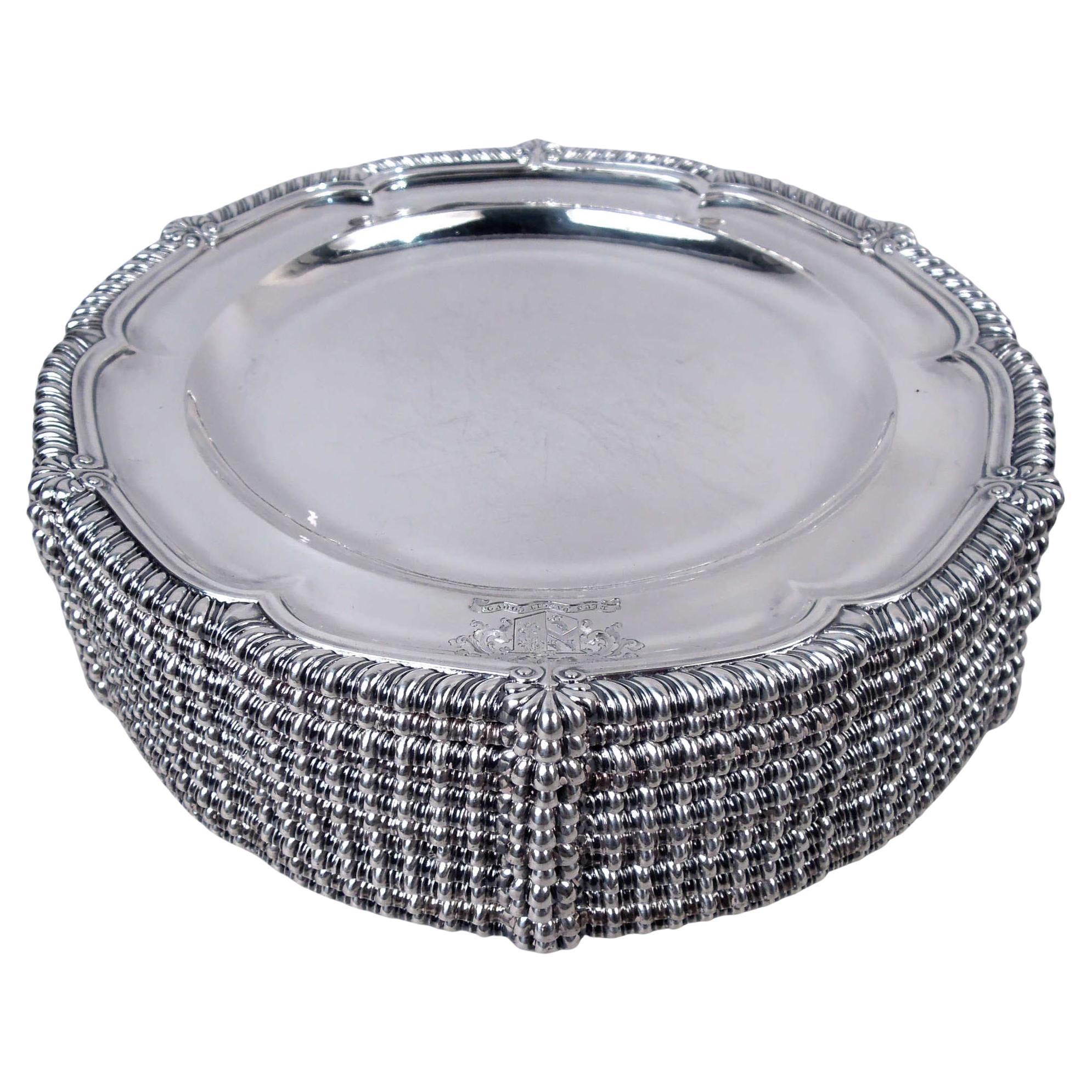 Paul Storr Georgian Regency Sterling Silver Dinner Plates, 1810