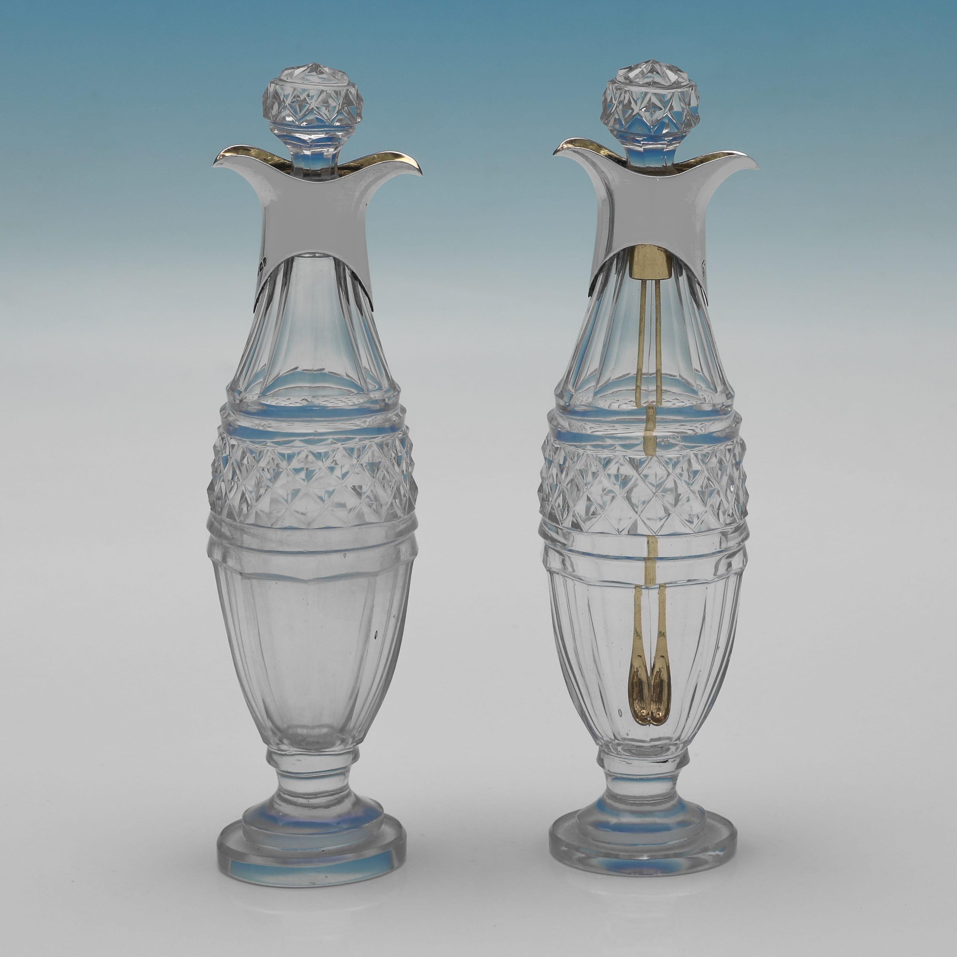 Paul Storr - Set aus Sterlingsilber und geschliffenem Glas aus dem Jahr 1799 (Spätes 18. Jahrhundert) im Angebot