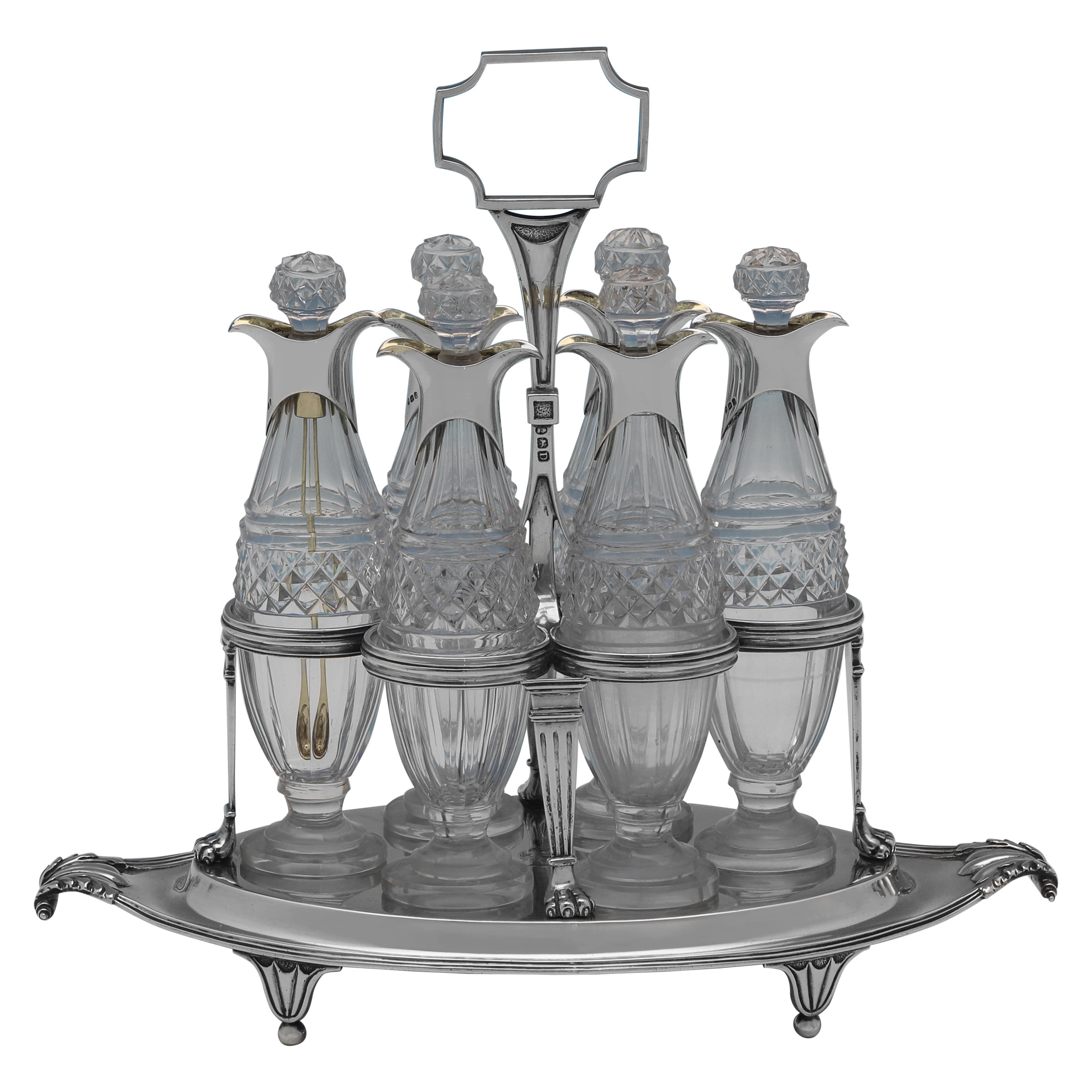 Paul Storr - Set di ampolle in argento sterling e vetro tagliato realizzato nel 1799