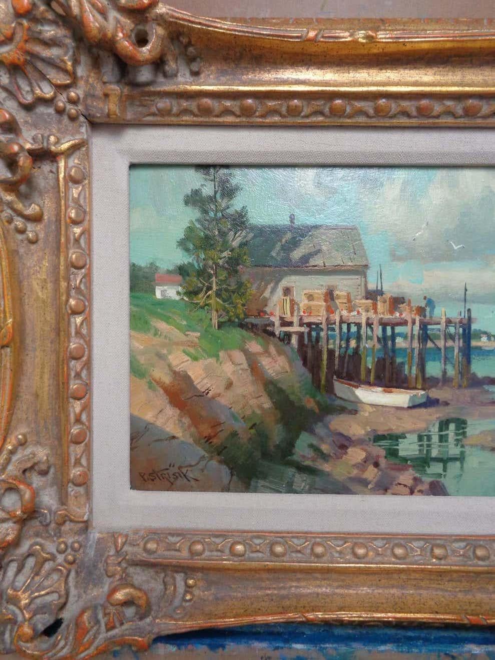 Paul Strisik Pintura marina Impresionista americano Academia Nacional Rockport en venta 2