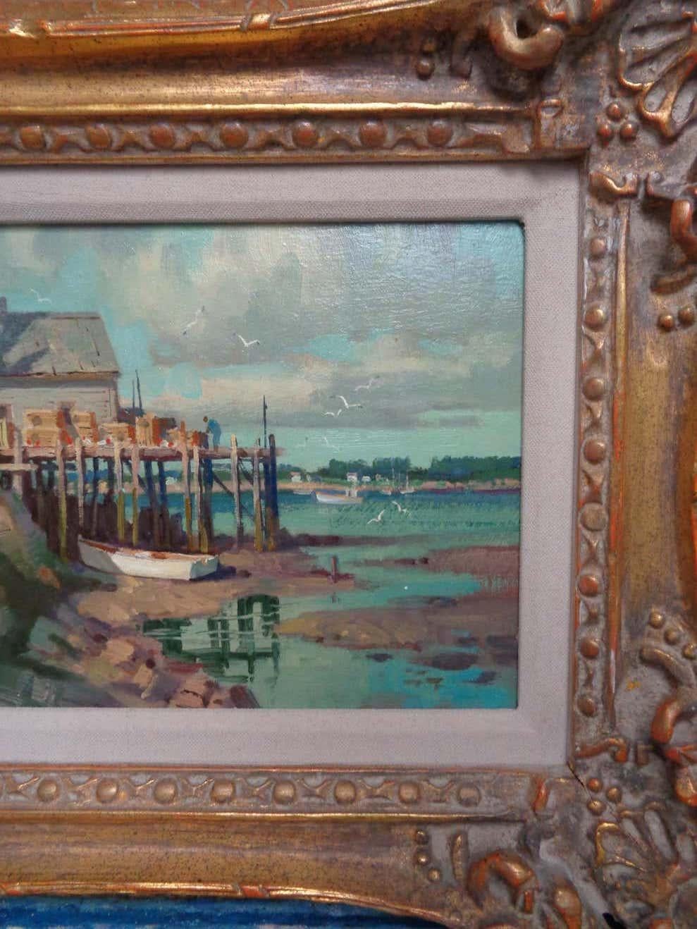   Paul Strisik Marine Painting American Impressionist National Academy Rockport For Sale 3