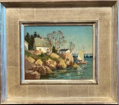 Sunny Ledges, Sailboat, Landscape, Seacoast, Light