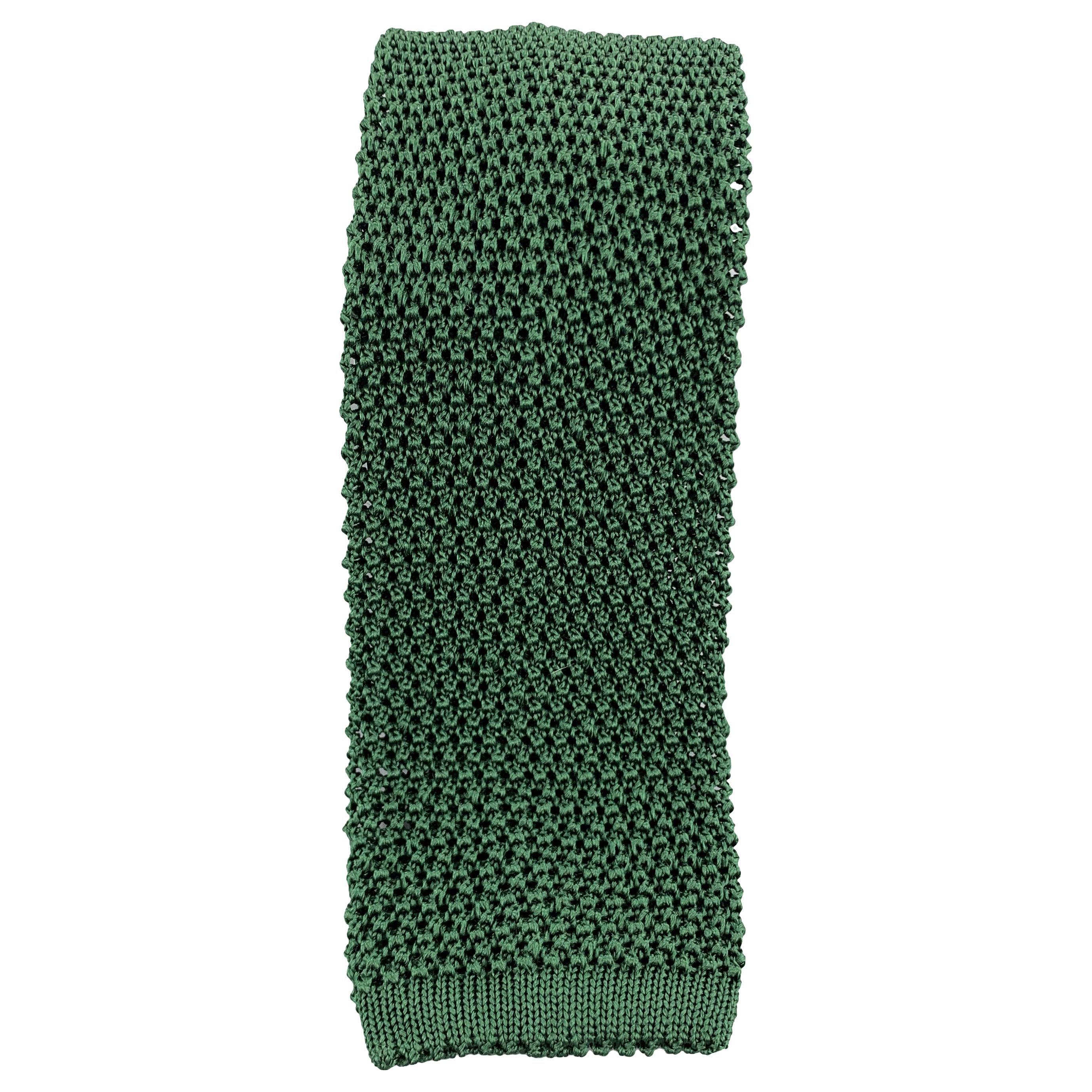 PAUL STUART Forest Green Silk Textured Knit Tie