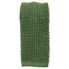 PAUL STUART Light Olive Green Silk Textured Knit Tie