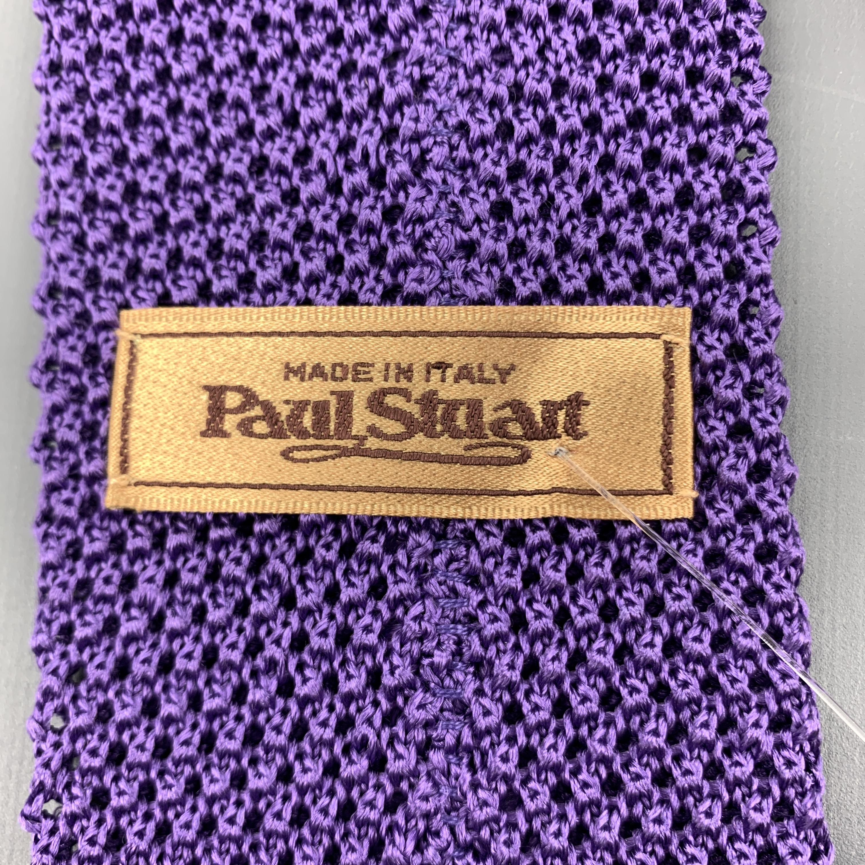 PAUL STUART Purple Silk Textured Knit Tie 1