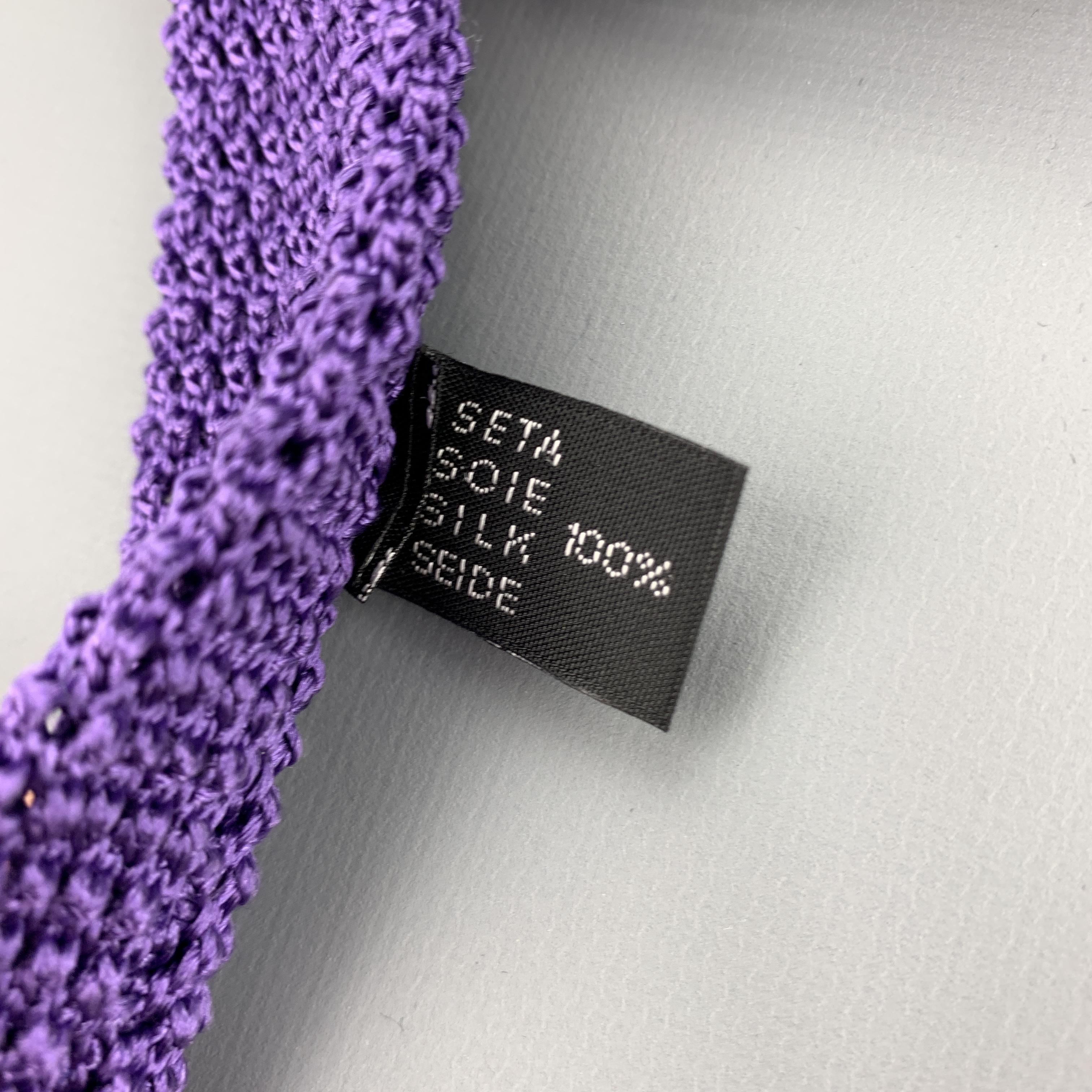 PAUL STUART Purple Silk Textured Knit Tie 2