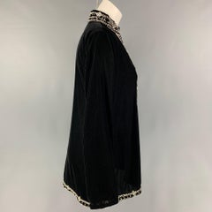 PAUL STUART Size 10 Black Velvet Rhinestones Tunic Dress Top