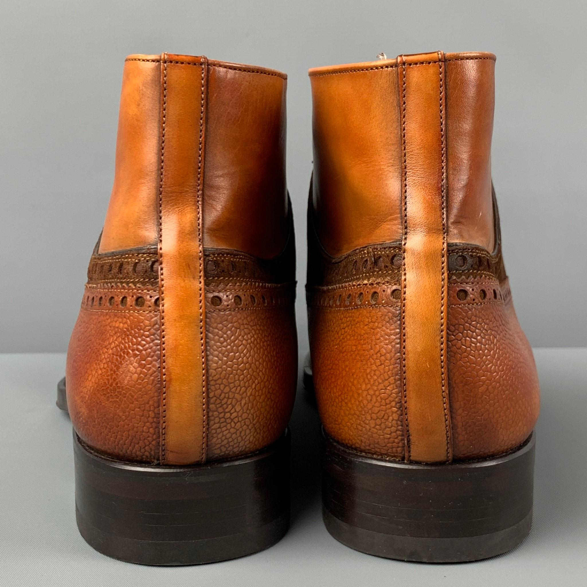 PAUL STUART Size 10.5 Tan Brown Leather Wingtip Boots 1