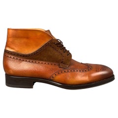 PAUL STUART Size 10.5 Tan Brown Leather Wingtip Boots
