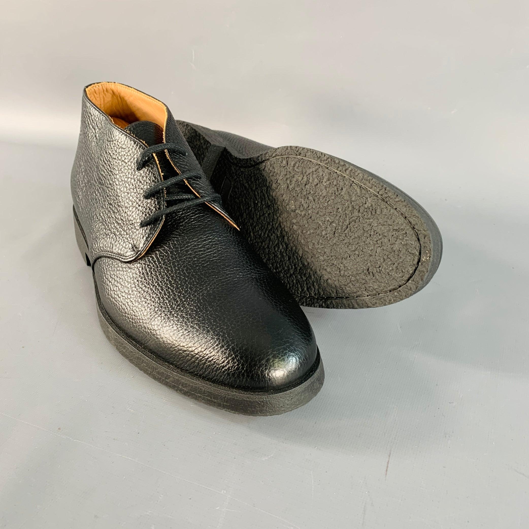 De los hombres PAUL STUART Botas con cordones de piel de grano de guijarro negro Linc talla 11 en venta