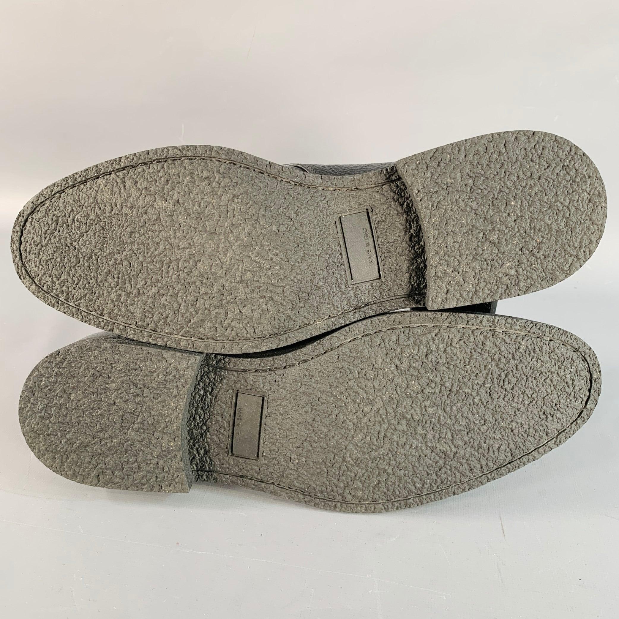 PAUL STUART Botas con cordones de piel de grano de guijarro negro Linc talla 11 en venta 1