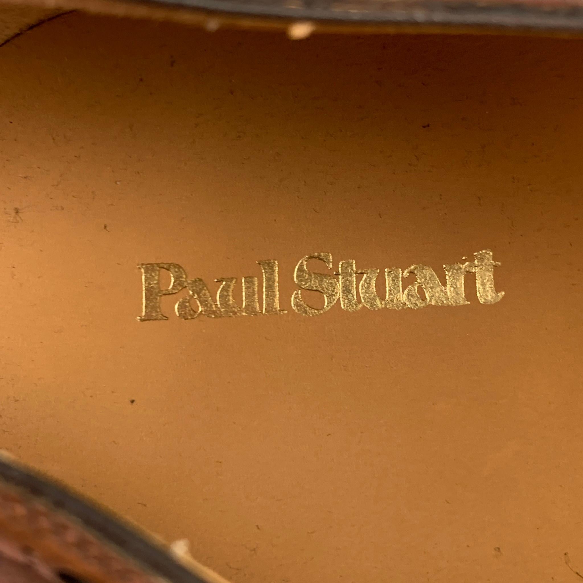 PAUL STUART Size 11.5 Brown Antique Leather Double Monk Strap Loafers 3