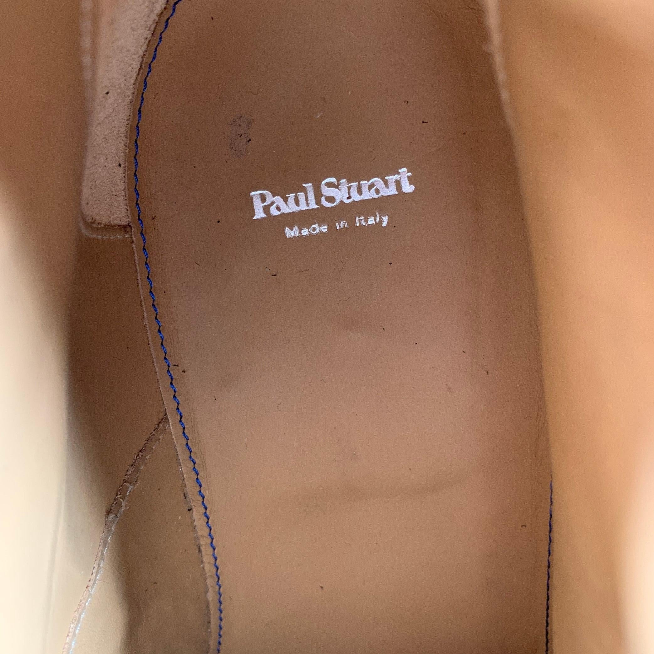 PAUL STUART Taille 12 Bottes à lacets en cuir texturé rouge et noir en vente 5