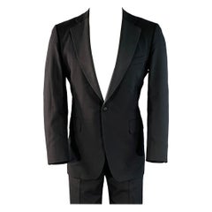PAUL STUART Size 38 Regular Black Wool Notch Lapel 3 Piece Tuxedo PAUL STUART Size 38 Regular Black Wool Notch Lapel 3 Piece Tuxedo